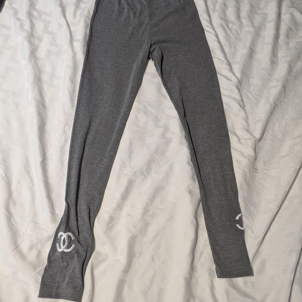 CHANEL Gray Leggings Performance Fit